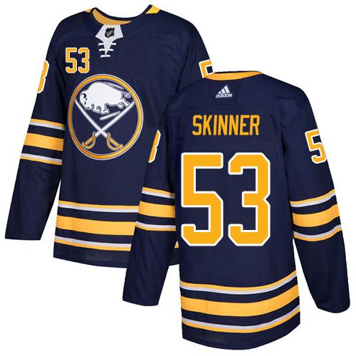 Men Adidas Buffalo Sabres #53 Jeff Skinner Navy Blue Home Authentic Stitched NHL Jersey->buffalo sabres->NHL Jersey